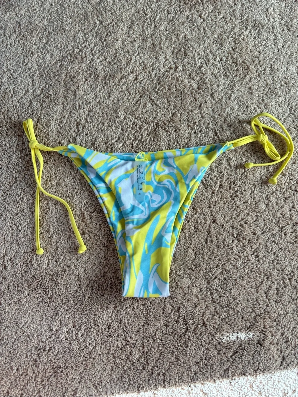 Shein abstract print bikini bottom and matching cover-up sarong size M NWT